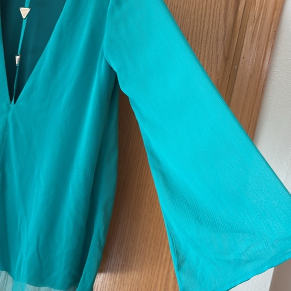 Buckle “Paper Crane” Dressy Emerald Top- Size Small - Picture 3 of 10